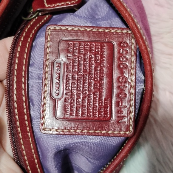 Coach Y2K Vintage Soho Suede Maroon/Burgundy Mini Bag - Picture 12 of 13